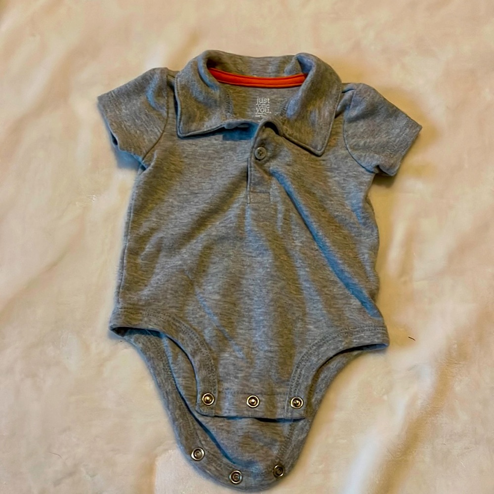 Grey collared onesie